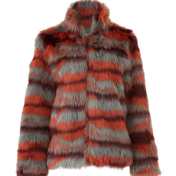 Saylor Jackets & Blazers - Saylor Faux Fur Paula Jacket Women's SZ XS Multi Color Lined